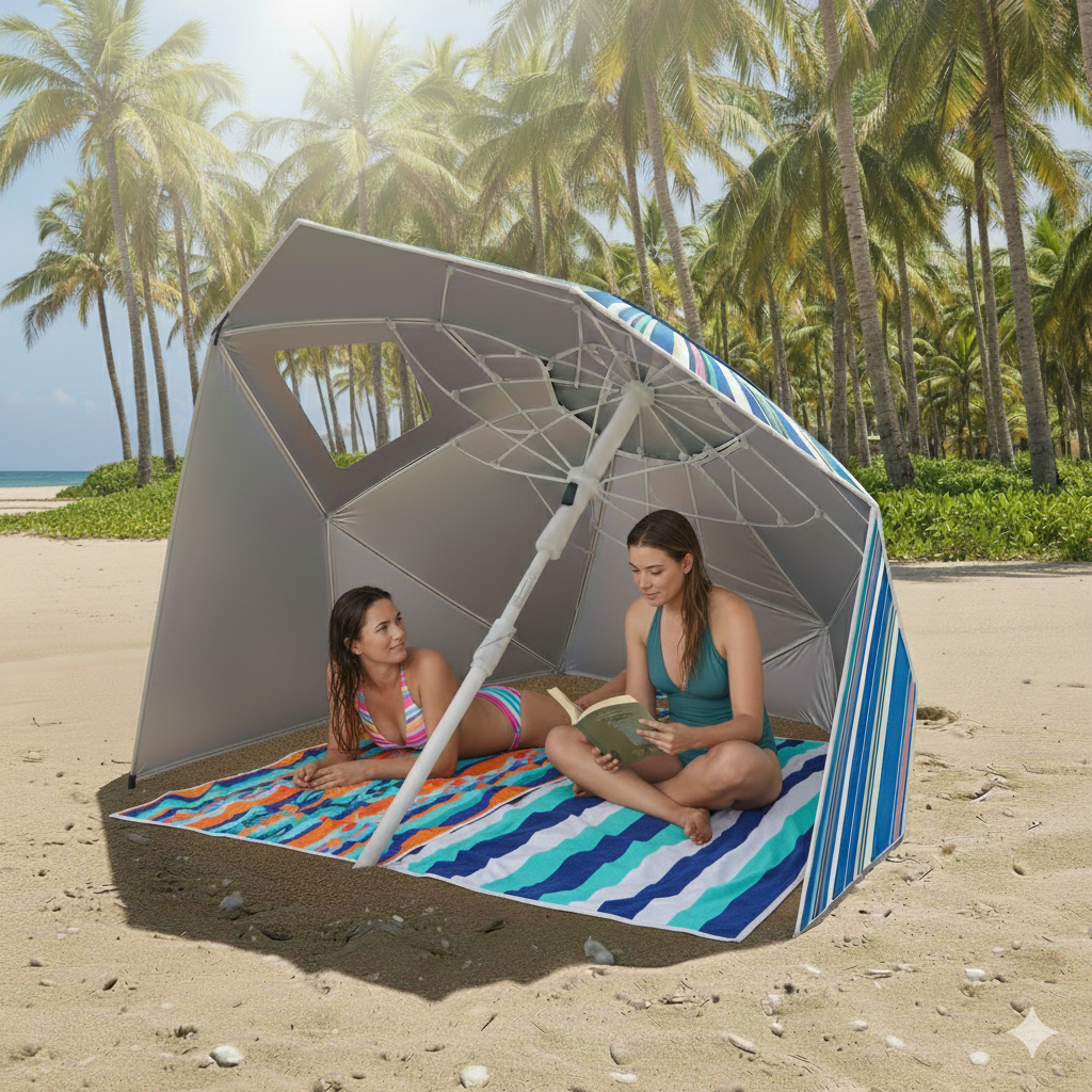 Parasol de plage Ultime - résistant aux UV et au vent