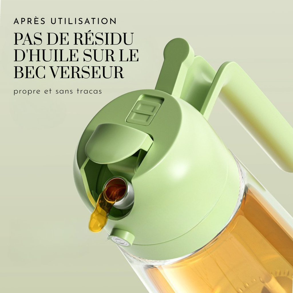 Pulvérisateur d’huile 2-en-1 : Pulvériser et verser