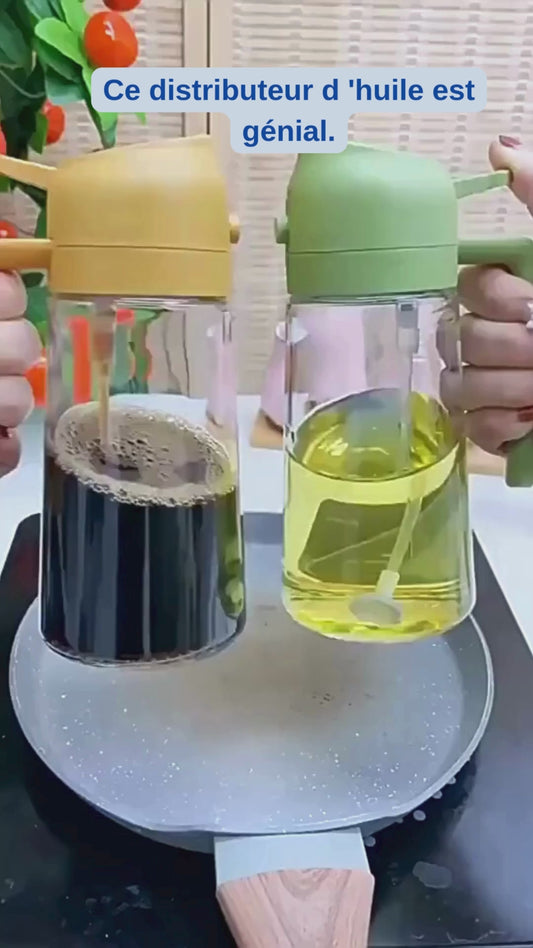 Pulvérisateur d’huile 2-en-1 : Pulvériser et verser